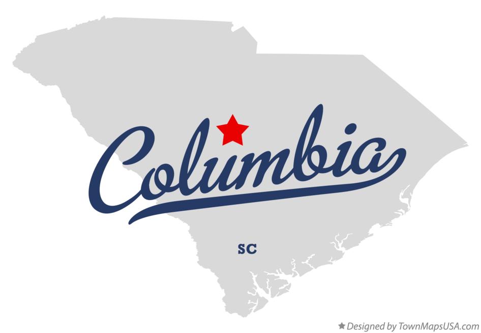 Map of Columbia South Carolina SC