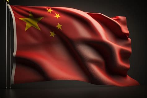 Premium AI Image | A flag of china with a red flag in the background.