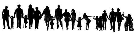 Vector Silhouette of a Group of People. Stock Vector - Illustration of adult, parents: 47108939