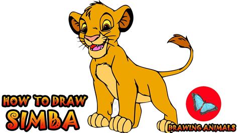 How To Draw Simba From The Lion King | Drawing Animals - YouTube