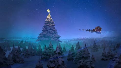 2560x1440 Santa Claus Reindeer Sleigh Flying Christmas Tree 8k 1440P Resolution ,HD 4k ...