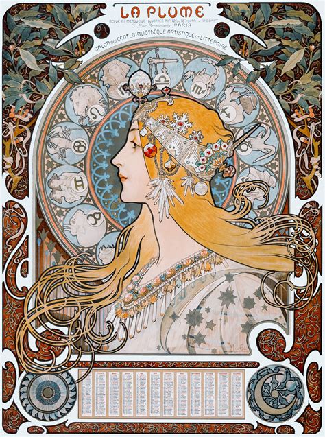 【無料壁紙】アルフォンス・ミュシャ「黄道十二宮 (1896)」 / Alphonse Mucha_Zodiac (1896) | KABEGANI（カベガニ）