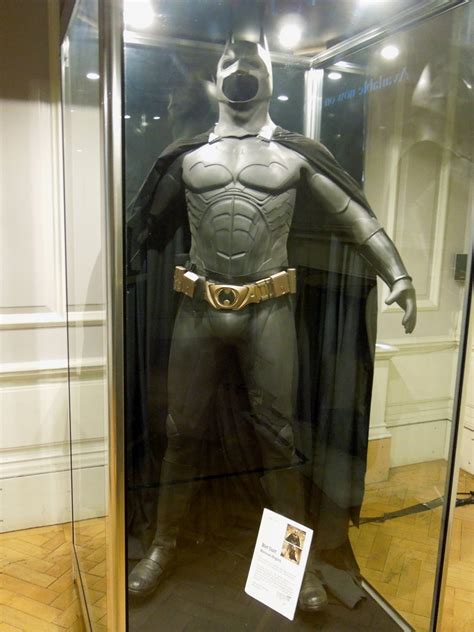 Batman Begins costume worn by Christian Bale on display... | Hollywood ...