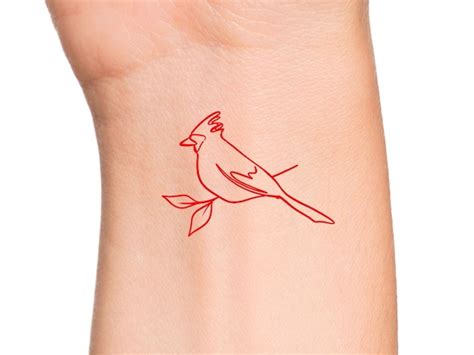 Cardinal Temporary Tattoo / Red Bird Tattoo - Etsy