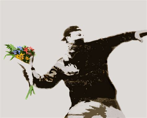 Banksy Canvas Flower Thrower Anarchy Street Art Graffiti Premium Print - Etsy