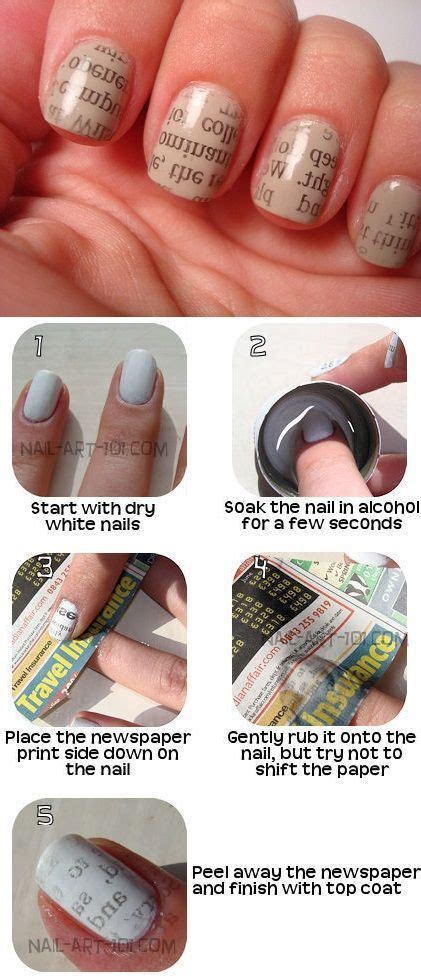 11+ Newspaper Print Nail Art Designs - pilar-rubio