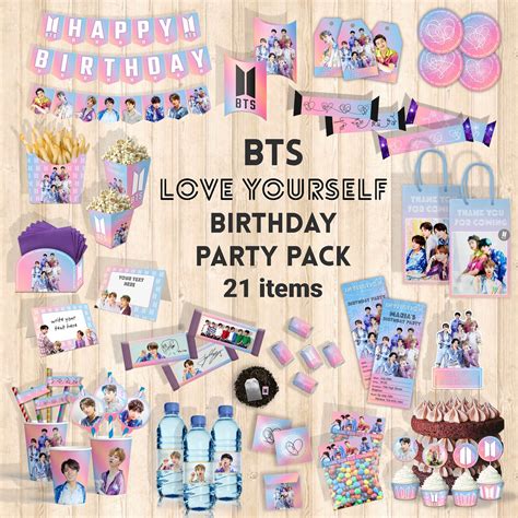 BTS Birthday Party supplies BTS Love Yourself themed Party | Etsy