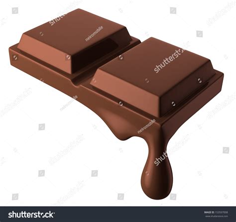 Chocolate Bar Melting Isolated On White Stock Illustration 153597008 | Shutterstock