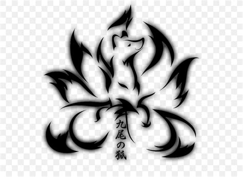 Nine-tailed Fox Tattoo Kitsune Red Fox, PNG, 542x600px, Ninetailed Fox, Black And White, Drawing ...