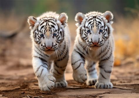 Free Photo | View of ferocious wild tiger cubs in nature