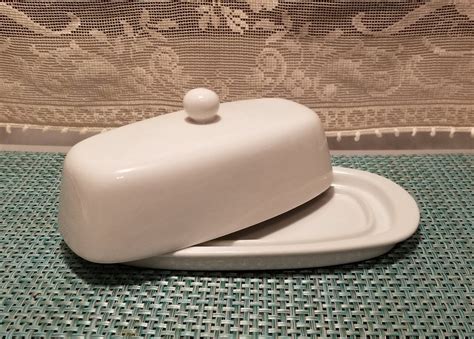 Porcelain Classic White Butter Dish Simple Dining Butter | Etsy