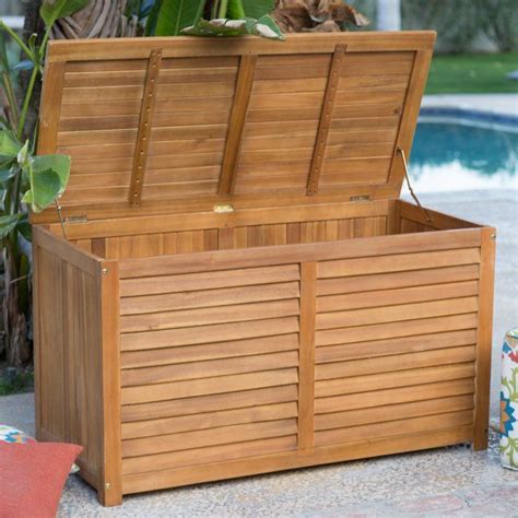 Coral Coast Atwood 90-Gallon Outdoor Wood Storage Deck Box | Hayneedle | Pallet deck diy ...