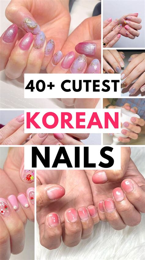 In love with these cute beautiful korean nails art you must try this year love with these korean ...