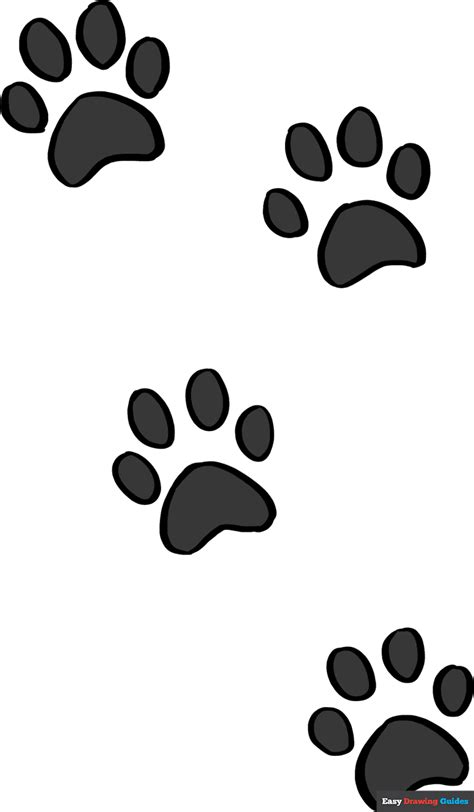 How to Draw Cat Paw Prints - Really Easy Drawing Tutorial