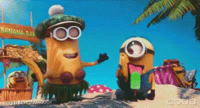 Minions Beach GIF - Summer Minions - Discover & Share GIFs