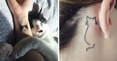 116 Minimalistic Cat Tattoos For Cat Lovers | Bored Panda