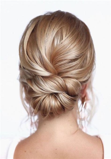 Elegant Low Bun Updo Wedding Hairstyle