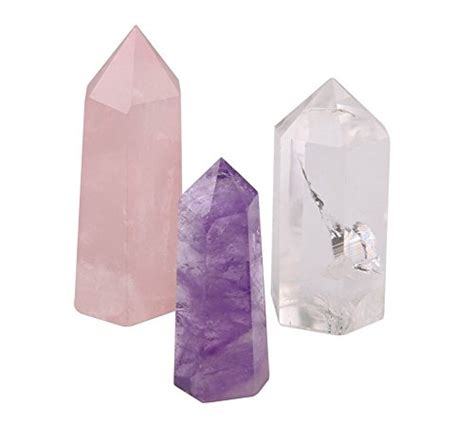 Buy Healing Crystal Wands | 2" Amethyst Crystal, Clear Quartz Crystal ...