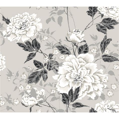 Drew Barrymore Flower Home Vintage Floral Gray Peel & Stick Wallpaper - Walmart.com