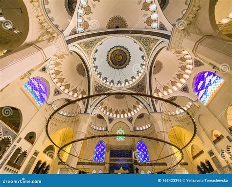 October 30, 2019. Istanbul. View of the Dome Inside of Istanbul Camlica Mosque. Camlica Mosque ...