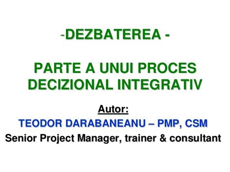 Dezbaterea proces decizional-integrativ