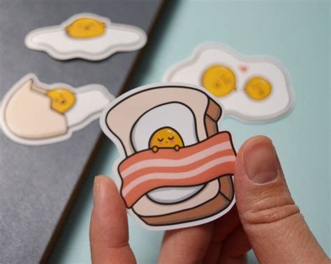 New Cute Egg Vinyl Stickers Food Stickers Decals Sold as | Etsy