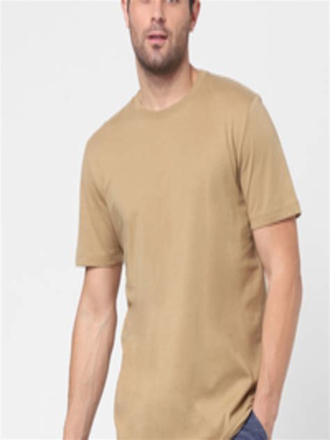 Buy SELECTED Men Brown Cotton T Shirt - Tshirts for Men 16980904 | Myntra