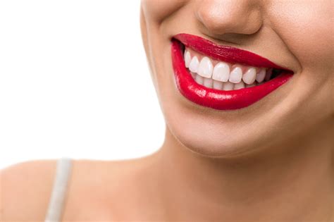 Gorgeous Smile With Red Lips Stock Photo - Download Image Now - iStock