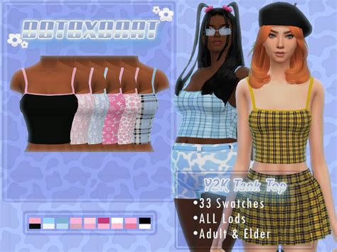 The Sims Resource - [B0T0XBRAT] Y2K Tank Top