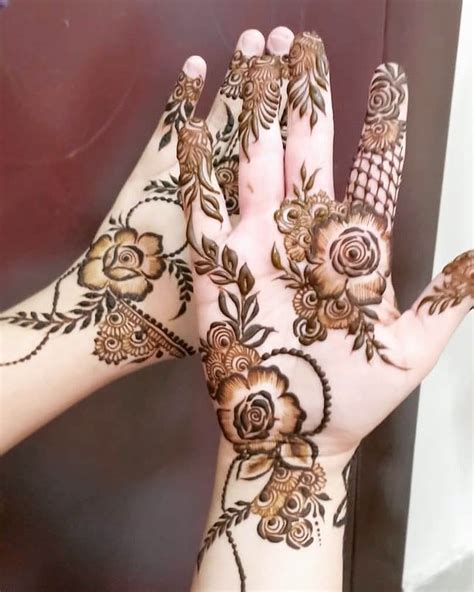 Rose Flower Mehndi Design Front Hand - Design Talk