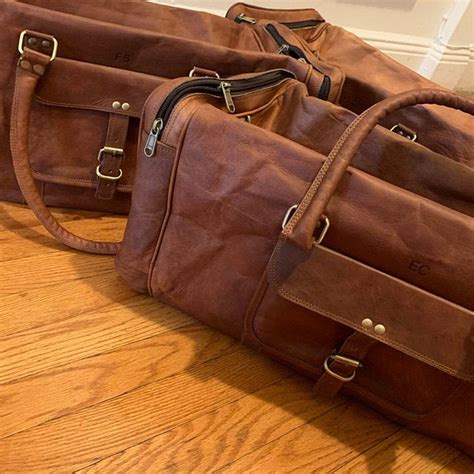 Leather Duffel Bag Men Personalized Duffle Bag Overnight - Etsy