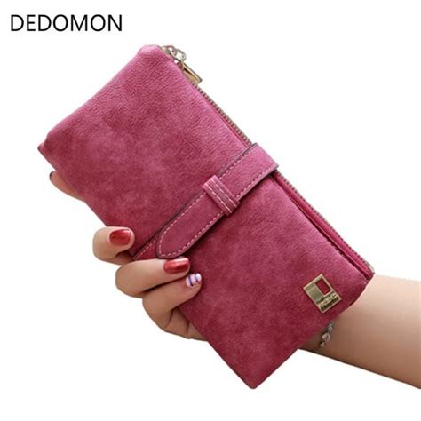 DEDOMON Designer Luxury Leather Long Zipper Wallet for Women