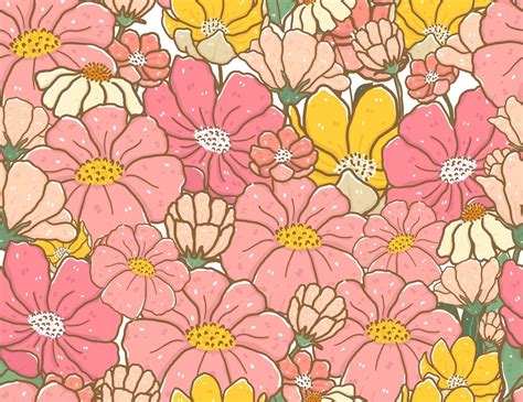 cute vintage pastel color doodle flower pattern seamless background 1994737 Vector Art at Vecteezy