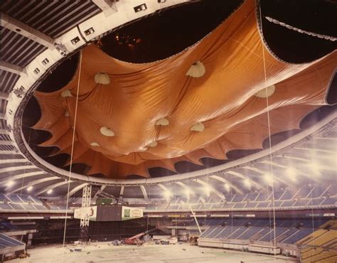 Inside View of 1 Roof Olympic Stadium Montreal