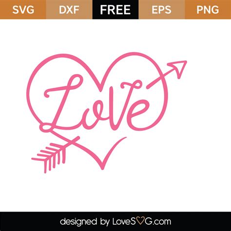 Free Love in a Heart SVG Cut File - Lovesvg.com