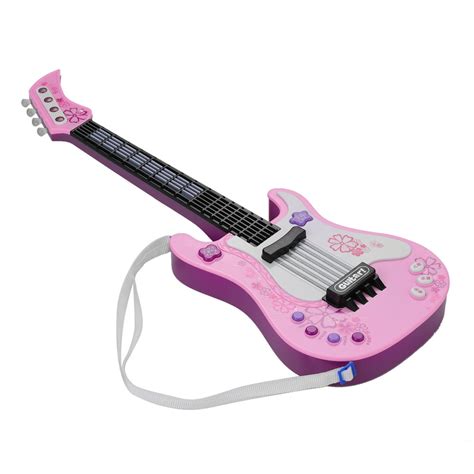 Kids Toy Guitar with Rhythm Lights and Sounds,Fun Educational Pink Electric Guitar Toy for ...