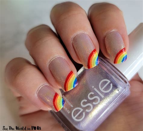 Manicure Monday - Pride Rainbow Accent Nails | See the World in PINK