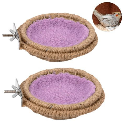 2 Pcs Bird Nest Bed Breeding Nesting with Warm Pad for Canaries, Budgies or Finches Dove ...