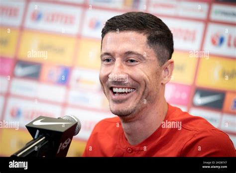 Robert Lewandowski during the press conference of the Polish national ...