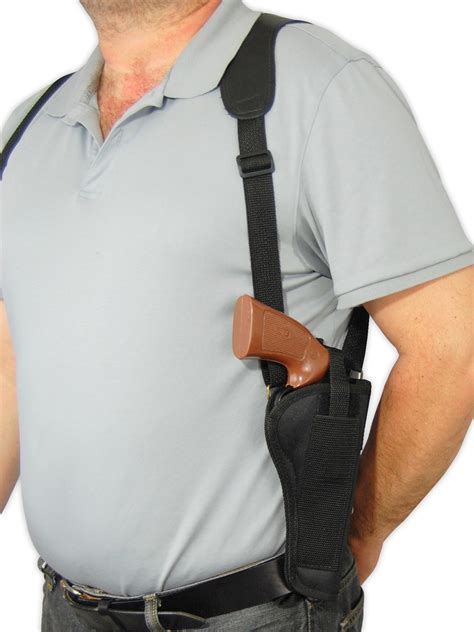 Vertical Shoulder Holster for 5-6" .38 .357 .41 Revolvers - Barsony Holsters