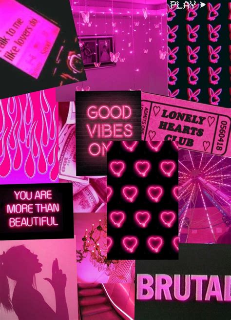 Neon Pink Aesthetic Wallpaper Collage - Entrevistamosa