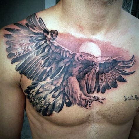 Soaring Eagle Chest Tattoo