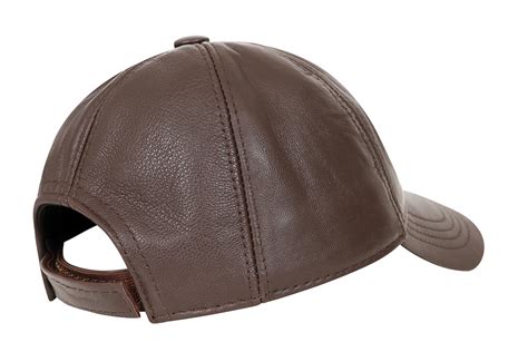 Genuine Light Brown Leather Baseball Cap - Curve Peak | LLD Original