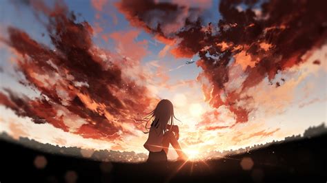 Anime Girl Watching Sunset 4k Wallpaper,HD Anime Wallpapers,4k ...