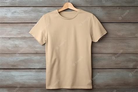 Premium Photo | Blank beige tshirt mockup template