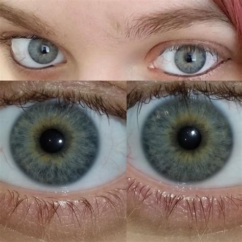 Grey eyes. I’ve had them called blue, green and even hazel one time ...