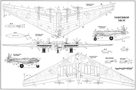 Northrop Xb-35 blueprint | Flying wing, Blueprints, Aircraft modeling