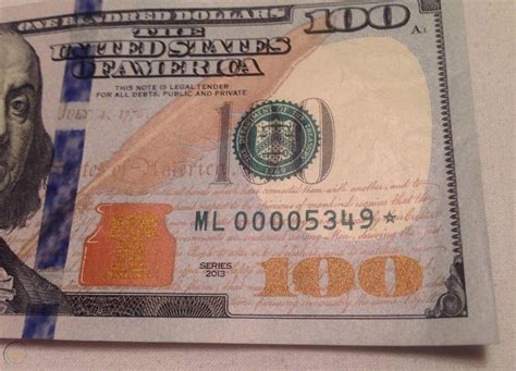 2013 $100 dollar bill STAR note ULTRA LOW 0000 serial number ML00005349* RARE! | #1912410113