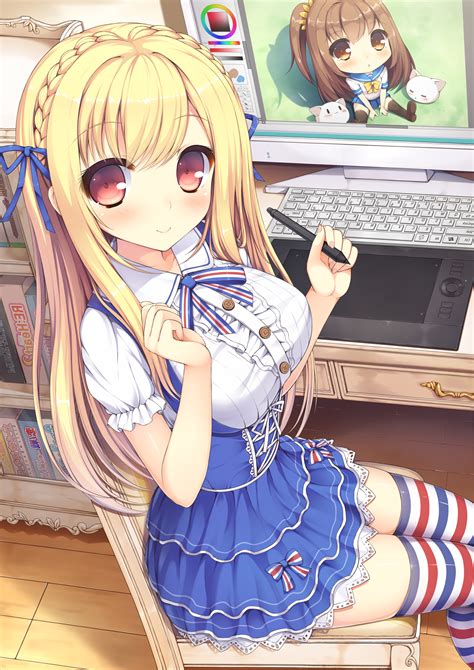 original Characters, Anime, Anime Girls, Artwork, Desk, Computer ...