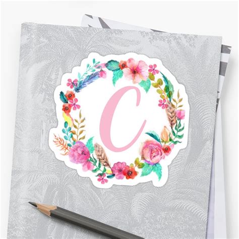 "C Monogram " Sticker by evahayman | Redbubble